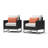 Sameko 2Pc Sunbrella Outdoor Club Chairs-100524670-100524672