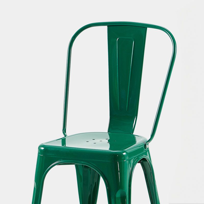 Kalya 18'' H Metal Stacking Side Chair, 2, Green