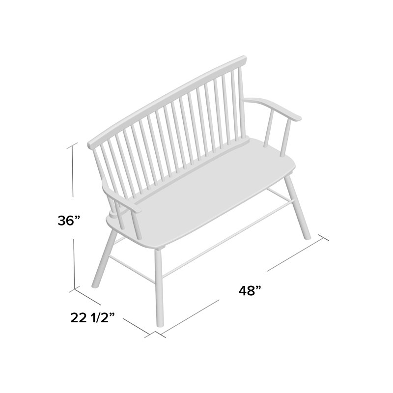 Solid Wood Bench, White