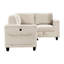 Canapé modulaire en velours côtelé beige avec poignée en boucle et siège de rangement rembourré moderne