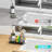 304 Sponge Holder for Kitchen Sink - Kitchen Sink Caddy with High Brush Holder & Soap Dispenser-112888108
