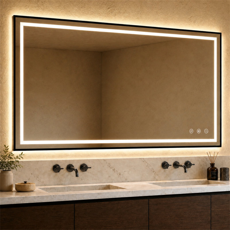 Miroir de salle de bain DEL, 21.65" x 11.81"