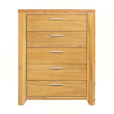 Functional Modern 5-Drawer Chest with Sturdy Joinery for Home Storage