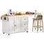 74.8" Kitchen Island With Extendable Dining Table-1619657289