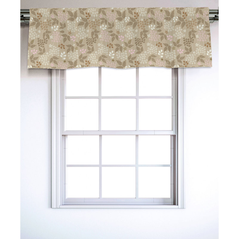 Sateen Floral Ruffled Window Valance