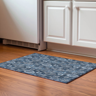 Premium Machine Washable Prisco Navy Rug