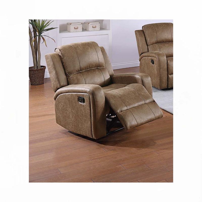 Fauteuil inclinable manuel en cuir synthétique, Châtaigne