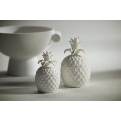Ananas Blanc Scented Jar Candle with Ceramic Holder