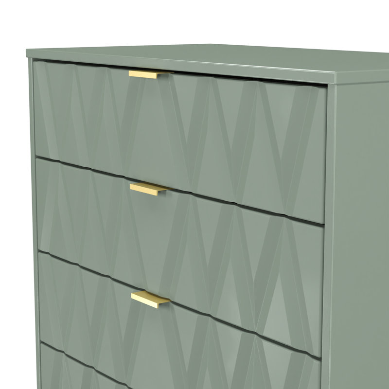 Aleza 77cm W 4 - Drawer Chest of Drawers, Green