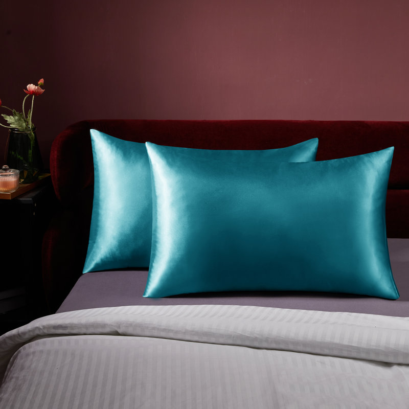 Silk Satin Soft Pillowcases 2 PCS(Cover Only), 20'' x 40'', Gray
