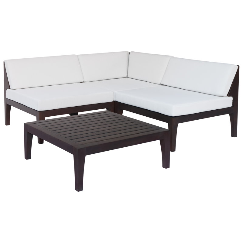 Canapé modulaire d’extérieur avec coussins de terrasse Paille