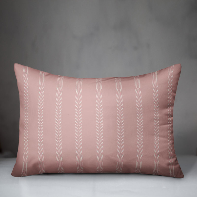 Striped Outdoor Throw Pillow, Pink
