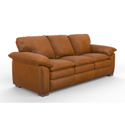 Capri 92" Wide 100% Full Top Grain Leather Sofa