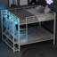 Lit superposé en métal peu encombrant au design moderne, parfait pour les chambres familiales