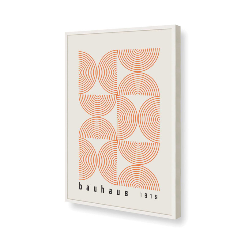 «Orange Bauhaus Composition», affiche roulée, H 11 po x l 9 po x P 1,25 po, Reproduction encadrée sans passe-partout
