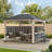 Sunjoy Wood Gazebo 11 x 11 ft. Hardtop Gazebo Cedar Wood Framed Hot Tub Gazebo with Steel and Polycarbonate Hardtop and bar Shelf