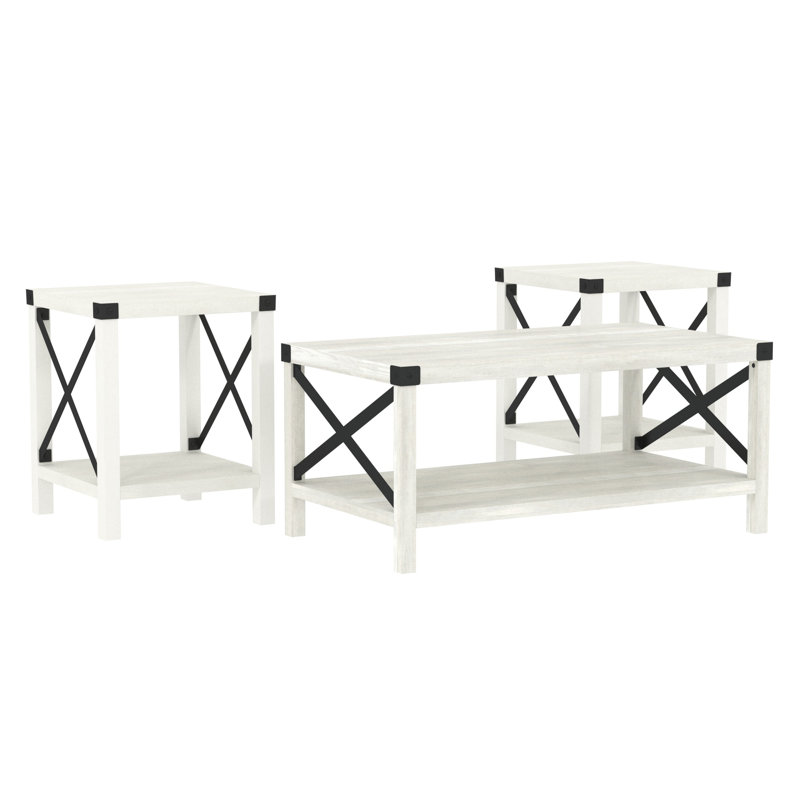 3 - Piece Living Room Table Set, Stone Gray