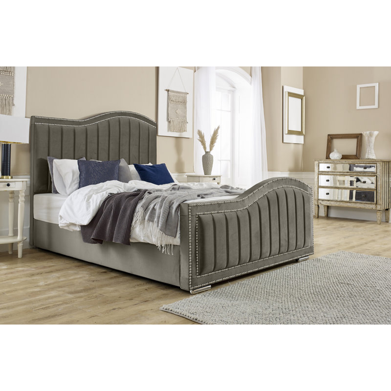 Celise Upholstered Bed, Grey, Super King (6')