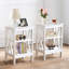 Ensemble de lit avec rangement à 4 tiroirs et table de chevet à 3 niveaux avec lit plateforme en velours et rangement sous le lit-1267653505-1267653567