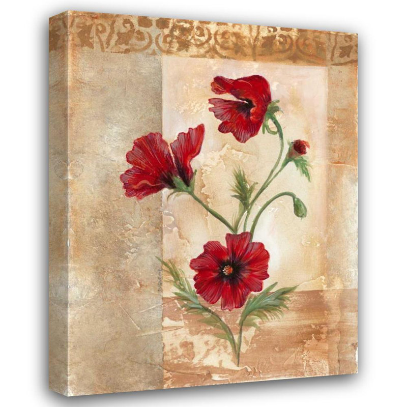 «Red Barrel Studio® Cuozzo» par Marianne D., art sur toile tendue sous le titre Red Poppies III, H 18 po x l 15 po
