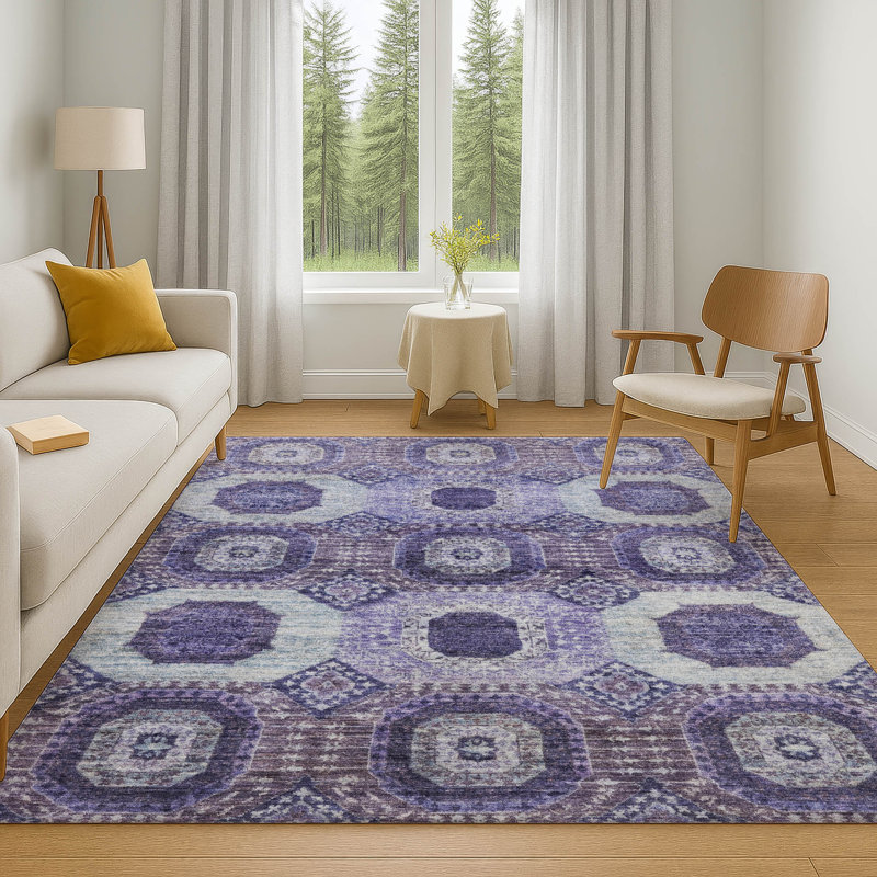 Tapis à panneaux Premium Premium lavable à la machine Alaina AMF1926, Rectangle 10 pi x 14 pi