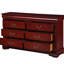 Commode 6 tiroirs Louis Philippe, finition cerisier-1839277370