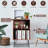 Freestanding Record Player Stand Record Storage Cabinet With Metal Legs-785365723