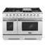 Cosmo 48 in. Lumin Collection 6.6 cu. ft. Double Oven Dual Fuel Range with 8 Burners, Convection Oven in Stainless Steel