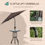 Ensemble de mobilier de patio 4 pièces, 2 chaises pliantes, parasol à angle réglable, table de salle à manger en verre trempé texturé Wave, beige-1086740581