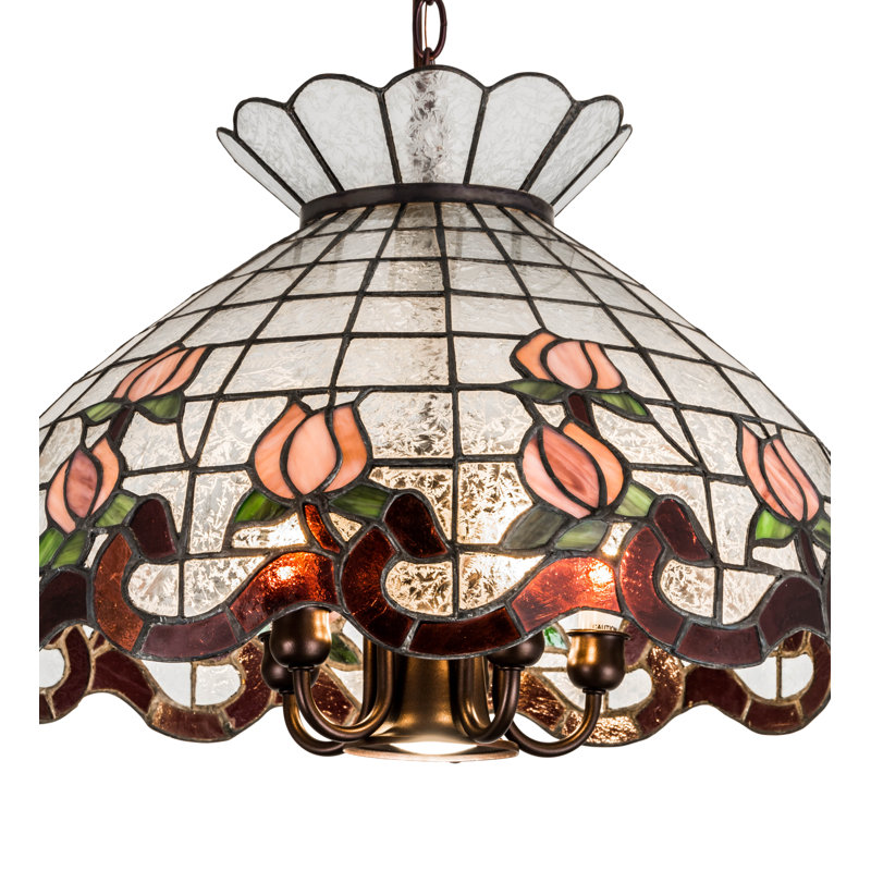 Meyda Tiffany & Stained Glass Pendant, Pink/Plum