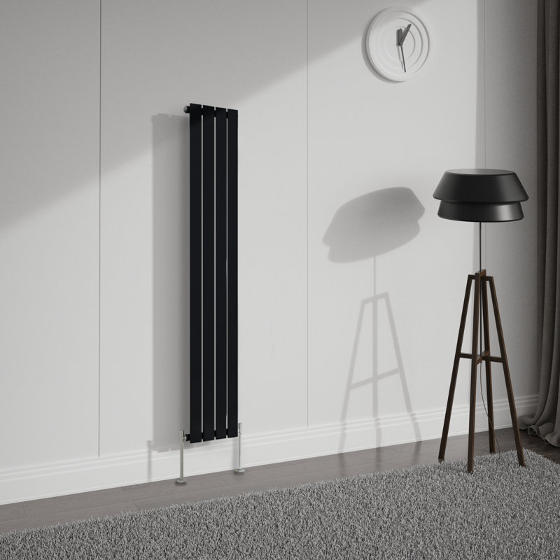 Shonnard Vertical Single Flat Panel Radiator, Normal Black, 160cm H x 27.2cm W