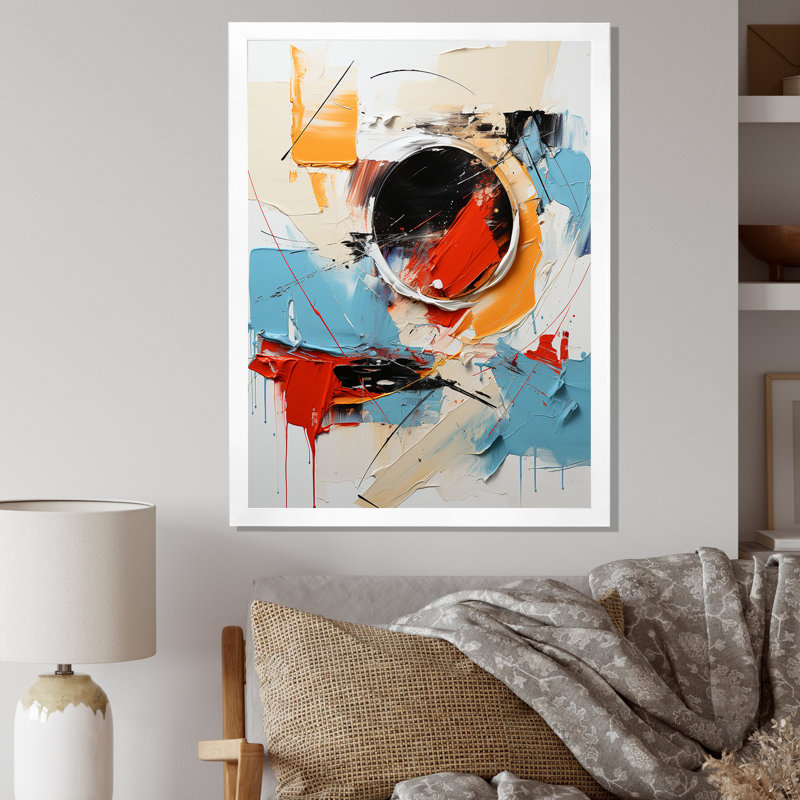 «Blue Passager», reproduction d'art abstrait, Cadre photo blanc, H 44 po x l 34 po x P 1,5 po