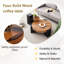 Table basse ronde moderne simple à double couche, plateau en verre brun transparent avec pieds en bois aggloméré noir | Idée de cadeau