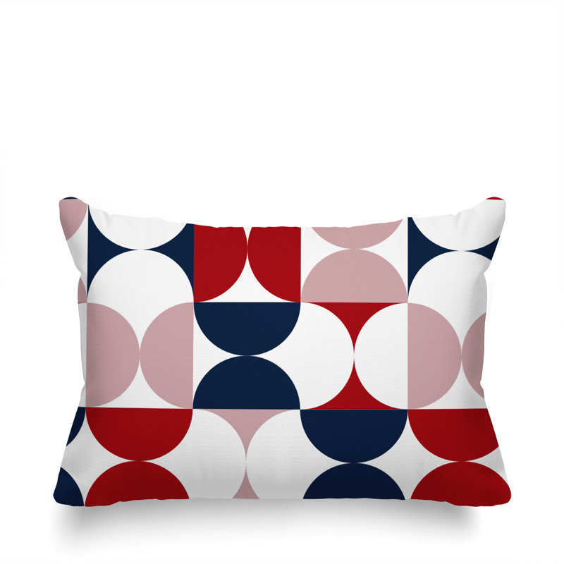Coussin décoratif intérieur / extérieur Griffin, Rouge / bleu marine