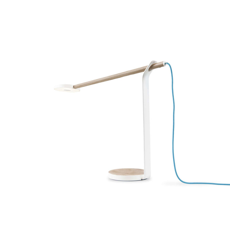 Gravy LED Desk Table Lamp, Olied Walnut/Matte White