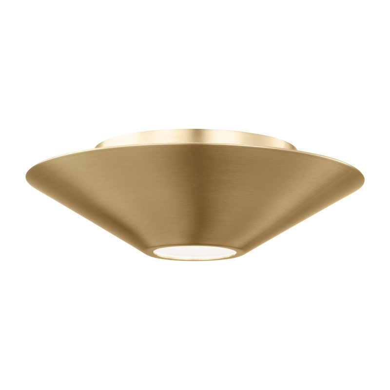 Bergen 1 - Light LED Flush Mount, Burnished Brass, 2.5" H x 8.375" W x 8.375" D, Undefined