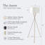 Lampe sur pied à DEL écoénergétique moderne de 60 po avec abat-jour tambour brun clair Jaxon-686952902-686952901