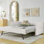 Lit de jour simple tapissier avec couchette, Boucle beige, 83 po x 43 po x 29,5 po, rayures verticales, côtés rembourrés de mousse, tissu idéal pour les cafés Boucle, motif, dossier, chambre à coucher