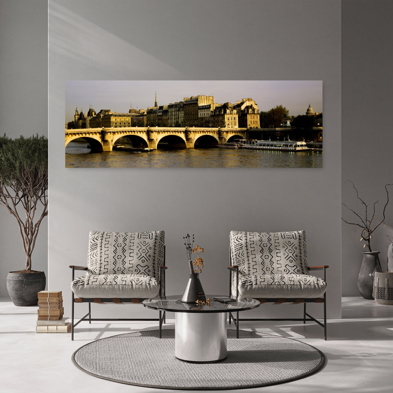 Pont neuf, Paris, France, ville abstraite romantique, art mural, H 20 po x l 60 po