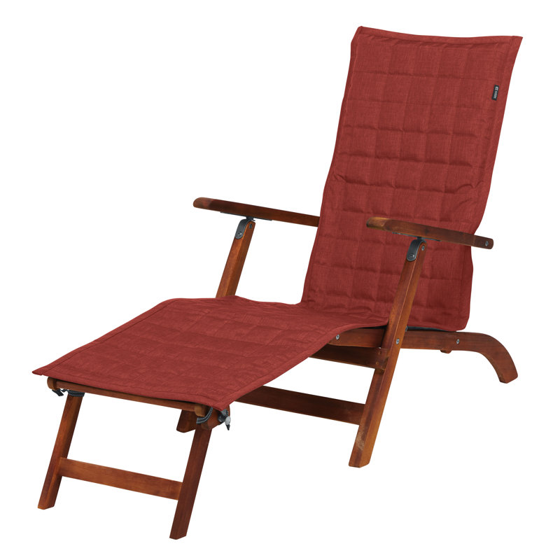 Ayvion Polyester Box Cushion Chaise Lounge Slipcover, Heather Henna