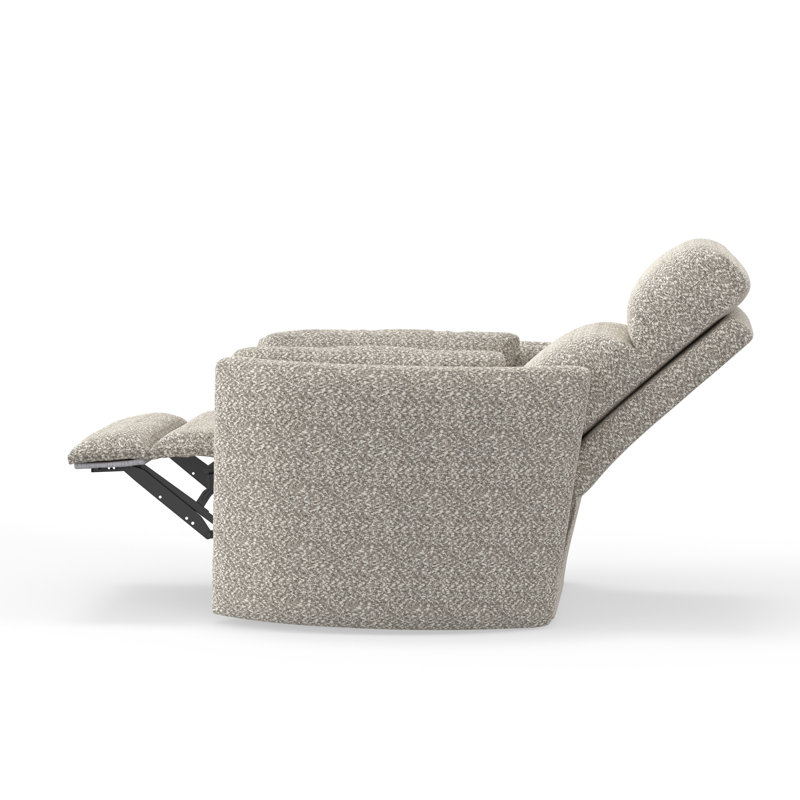 Bre 40" Wide Power Glider Standard Recliner, Tatum River Rock Beige Boucle