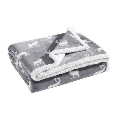 Eddie Bauer Printed Plush Fleece/Sherpa Throw Blankets