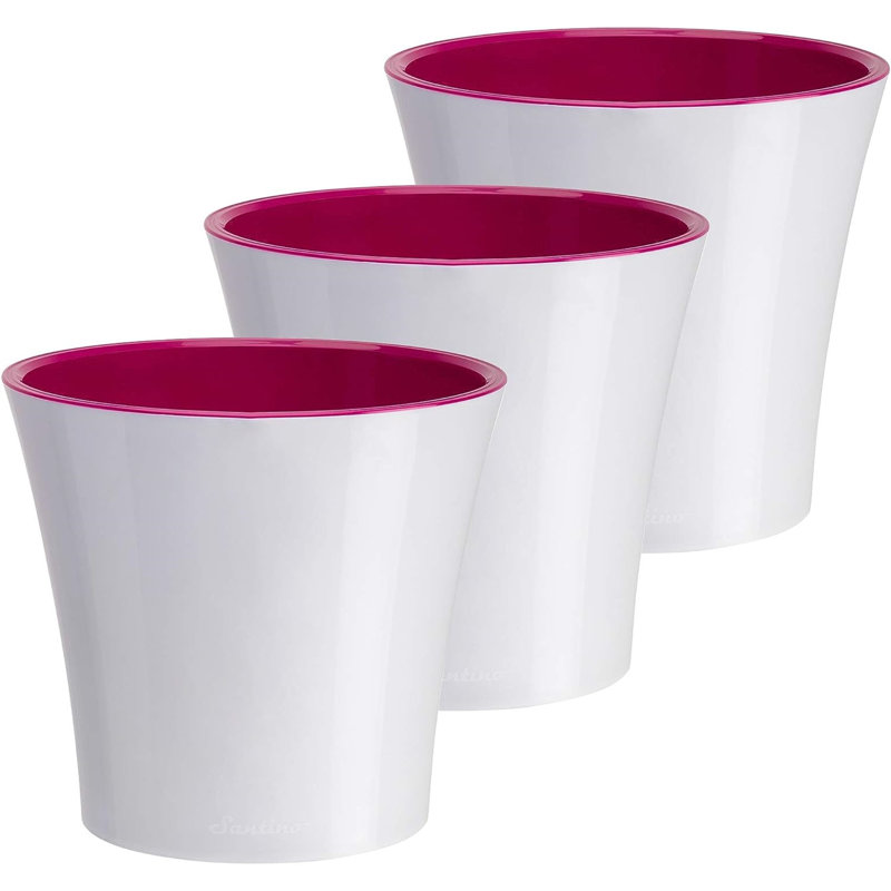 Nupur Pot Planter, 5" H x 5.3" W x 5.3" D, White/Pink