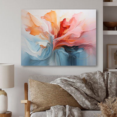 Tourbillon apaisant rose et bleu II - art mural abstrait en métal MT137247