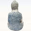 Statue de Bouddha en résine résistante aux intempéries de 16 po avec décor floral bleu pour décor zen extérieur et intérieur