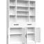 Bibliothèque en métal de 71 pouces de hauteur avec tiroirs, tablettes réglables et portes d'armoire pour l'organisation de la chambre à coucher