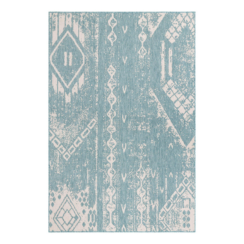 Tapis intérieur / extérieur en polypropylène tissé à la machine Medford, Rectangle 6 pi x 9 pi