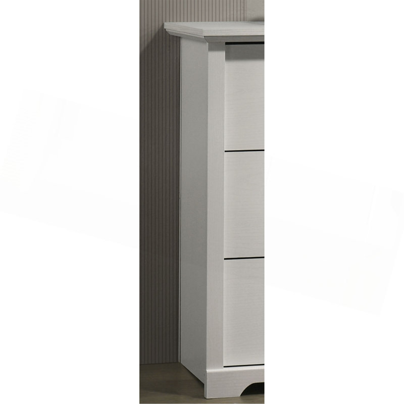 Commode 6 tiroirs avec poignées, Gris clair