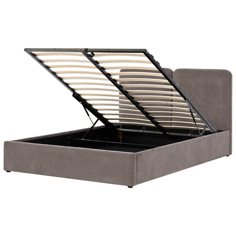 Upholstered Ottoman Storage Bed, Kingsize (160 x 200 cm), Taupe