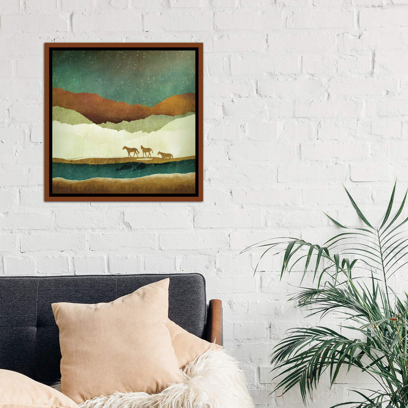 " Stary Range ", Brown Floater Framed, 26" H x 26" W x 1.5" D